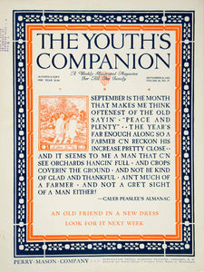1925 Cover Youths Companion September Quotation Caleb Peaslee Farm Almanac YYC6