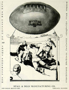 1925 Ad Stall & Dean Football Sporting Goods Athletic Roaring Twenties Era YYC6