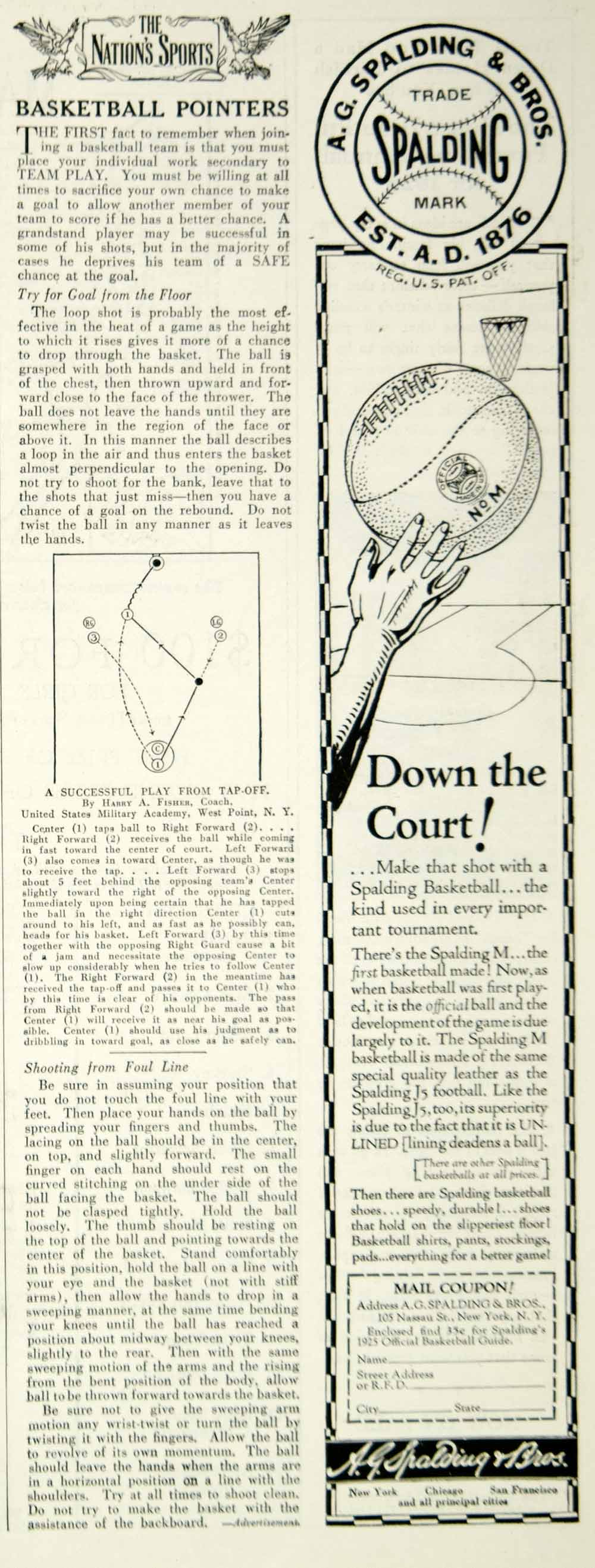 1925 Ad AG Spalding & Bros M Basketball Sporting Goods Athletic Equipment YYC6
