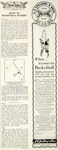 1926 Ad AG Spalding Bros M Basketball Sporting Goods Athletic Equipment Tip YYC6