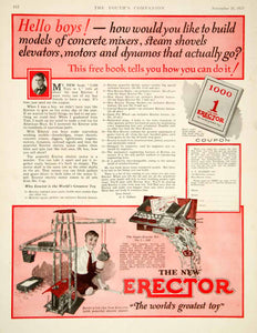 1925 Ad AC Gilbert No 7 Super Erector Children's Construction Kids Toy Set YYC6