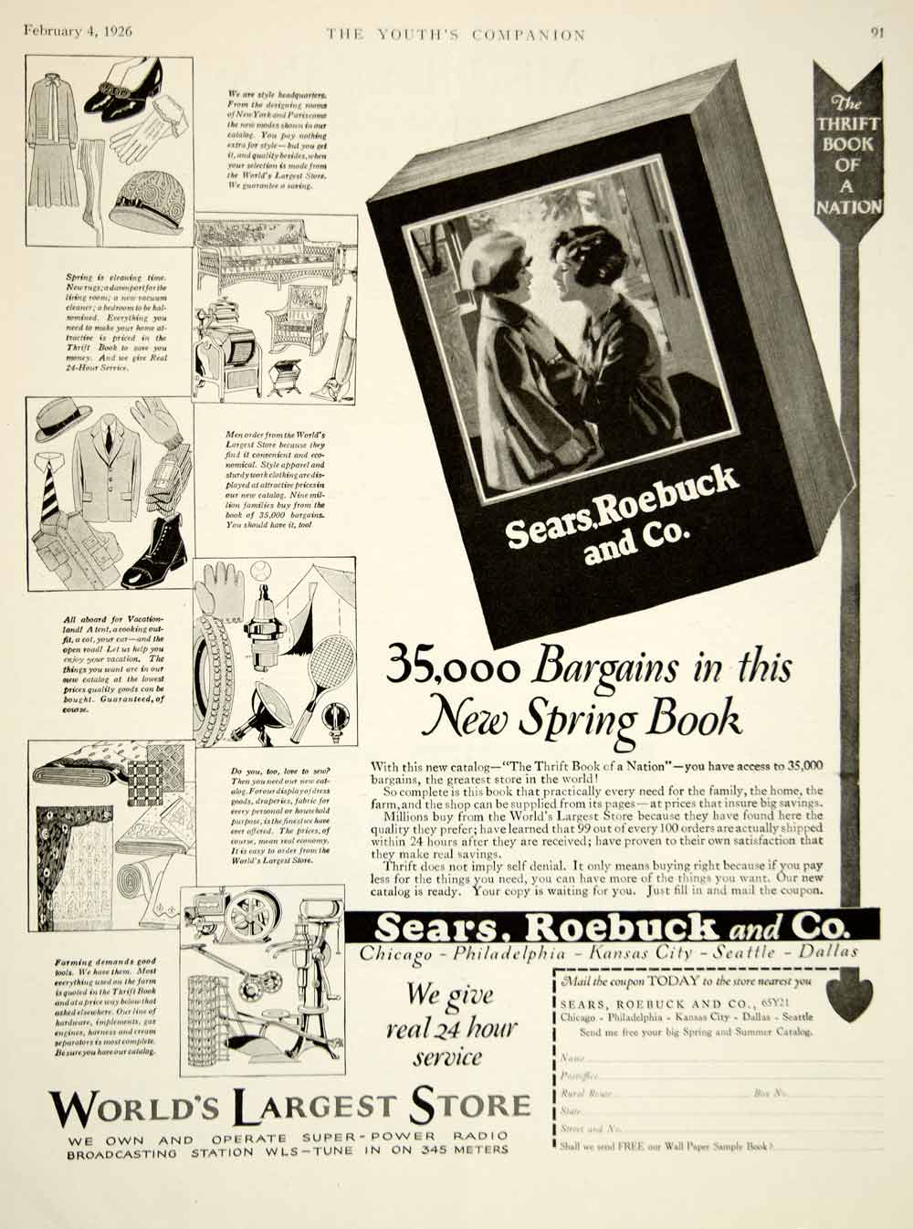 1926 Ad Sears Roebuck Catalog Department Store Retail Roaring Twenties
