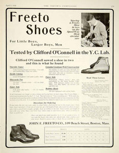 1926 Ad John F Freeto Shoes Footwear Clifford O'Connell YC Lab FW Cappers YYC6