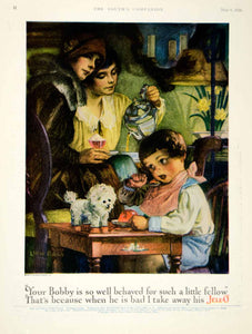 1926 Ad Linn Ball Art Jell-O Gelatin Dessert Food Children Kids Dog Pets YYC6