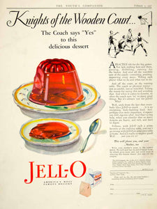1927 Ad Jell-O Gelatin Dessert Food Knights Wooden Court Basketball Sports YYC6