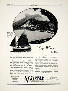 1927 Ad Valentine Valspar Marine Varnish Paint Say-When Yacht Boies C Hart YYM1