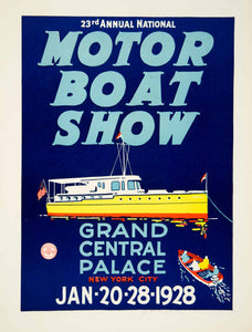 1928 Ad 23rd Annual National Motor Boat Show Grand Central Palace NYC Yacht YYM1