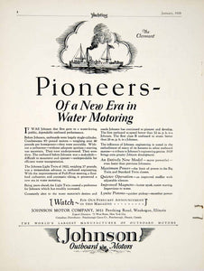 1928 Ad Johnson Outboard Motor Engine Marine Clermont North River Steamboat YYM1