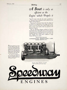 1928 Ad Consolidated Shipbuilding Speedway Engines Motor Boat Yacht Marine YYM2