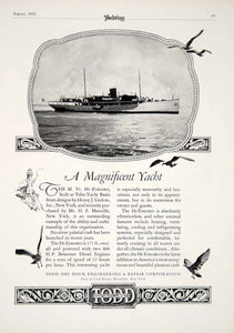 1928 Ad Todd Dry Dock Shipyard MY Hi-Esmaro Yacht USS Niagara Navy Boat Sea YYM2