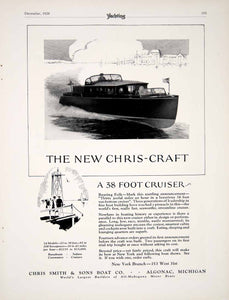 1928 Ad Chris-Craft 38ft V-Bottom Cruiser Yacht Motorboat Marine Nautical YYM2
