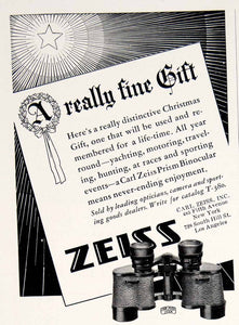 1928 Ad Carl Zeiss Prism Binoculars Christmas Holiday Xmas Roaring Twenties YYM2