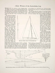 1928 Article Akaba Sailboat Seawanhaka Cup Regatta Race Ship Clinton Crane YYM2