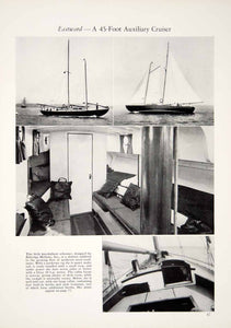 1928 Print Eastward Knockabout Schooner Sailing Ship Interior Boat Yacht YYM2