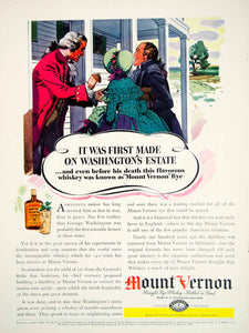 1935 Ad Mount Vernon Straight Rye Whiskey Whisky George Washington Estate YYM3