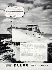 1940 Ad DuPont Dulux Marine Paint Elco Do-Ho Cruiser Yacht Boat Howard Johnson