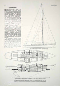 1939 Article Copperhead Yacht Sailboat Sloop Cabin Plans John T. Snite Chicago