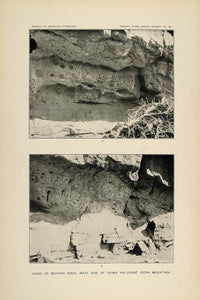 1904 Print Mother Rock Corn Mountain Towa Yallanne Zuni ORIGINAL HISTORIC ZN1
