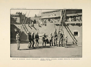 1904 Print Zuni Men Ceremony Newekwe Galaxy Fraternity ORIGINAL HISTORIC ZN1