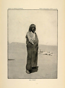 1904 Print Sun Priest Zuni Indian Halftone Portrait - ORIGINAL HISTORIC ZN1