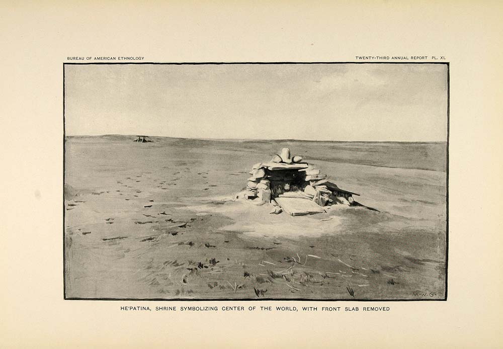 1904 Print Zuni Desert Shrine Hepatina Center of World ORIGINAL HISTORIC ZN1