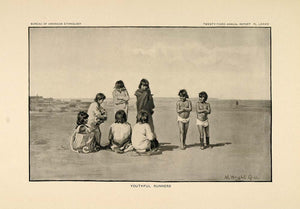 1904 Print Zuni Children Boys Runners Mary Wright Gill ORIGINAL HISTORIC ZN1