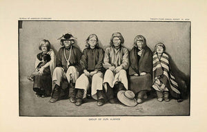 1904 Print Zuni Pueblo Indian Albino Women Men Children ORIGINAL HISTORIC ZN1