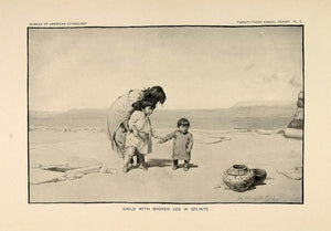 1904 Print Zuni Indian Children Child Mary Wright Gill ORIGINAL HISTORIC ZN1
