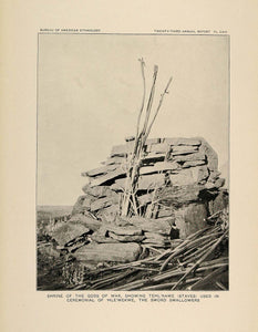 1904 Print Zuni Shrine Gods War Tehlnawe Stave Hlewekwe Native American ZN1