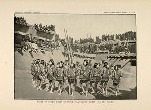 1904 Print Zuni Dance Arrow Order Great Fire Fraternity ORIGINAL HISTORIC ZN1