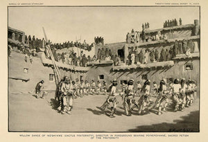 1904 Print Zuni Willow Dance Koshikwe Cactus Fraternity ORIGINAL HISTORIC ZN1
