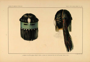 1904 Zuni Indian Ceremonial Mask Kothlama Lithograph - ORIGINAL ZN1
