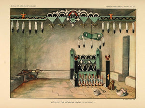 1904 Zuni Altar Newekwe Galaxy Fraternity Lithograph - ORIGINAL ZN1
