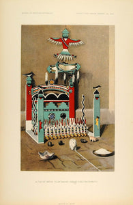 1904 Zuni Fetish Altar Great Fire Fraternity Lithograph - ORIGINAL ZN1