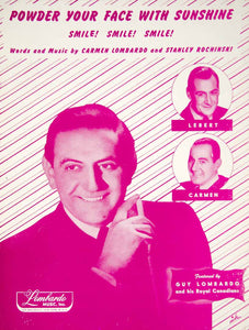 1948 Sheet Music Powder Your Face with Sunshine Smile! Guy Lombardo ZSM1
