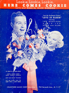 1935 Sheet Music Lookie Here Comes Cookie Love in Bloom Movie Burns & Allen ZSM1