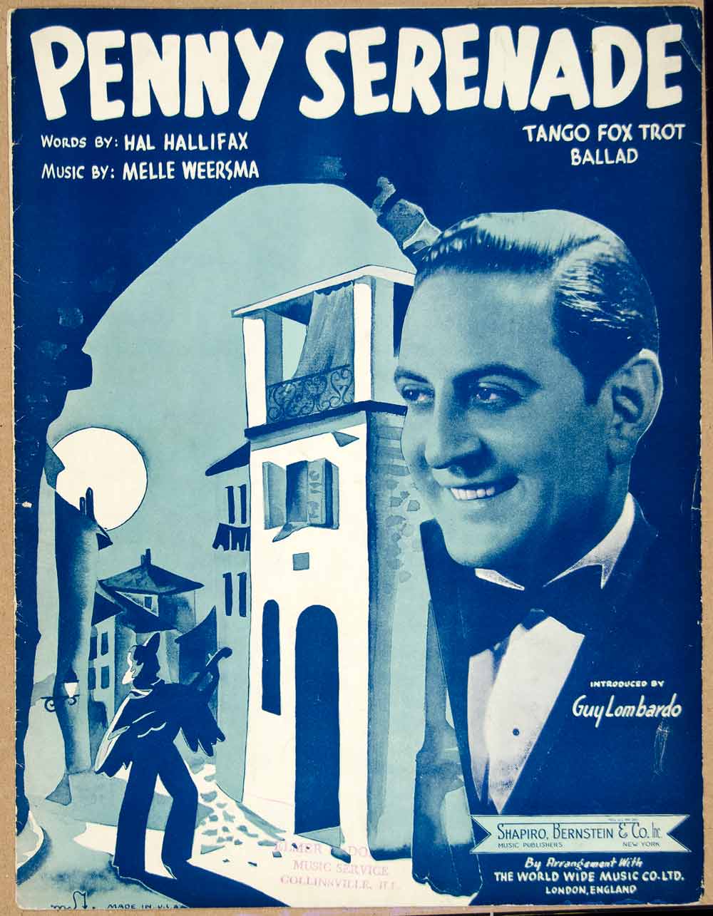1938 Sheet Music Penny Serenade Guy Lombardo Hal Hallifax Tango Fox Trot ZSM4