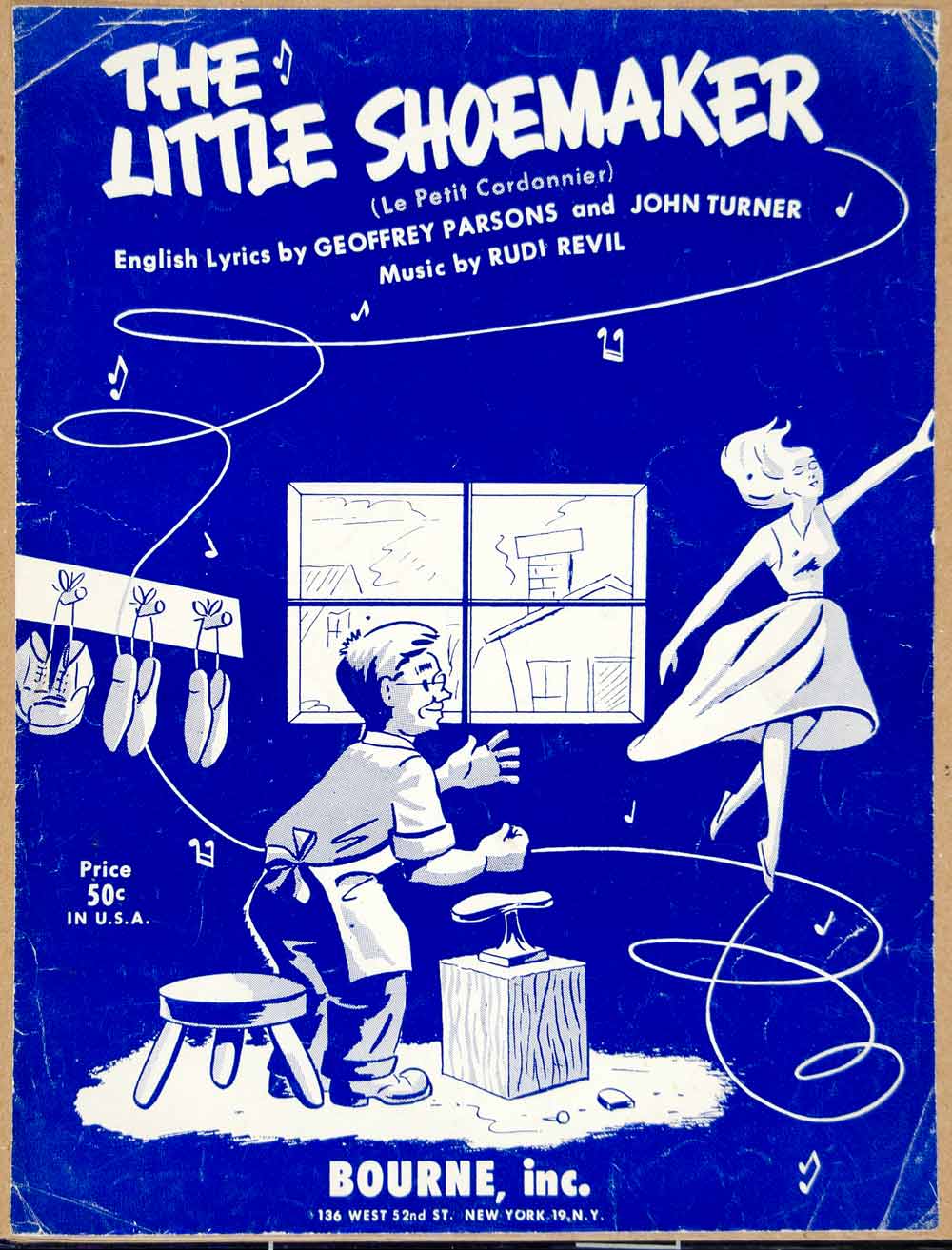 1954 Sheet Music Little Shoemaker Petit Cordonnier Geoffrey Parsons Rudi ZSM4