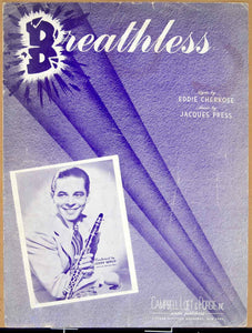1942 Sheet Music Breathless Eddie Cherkose Jacques Press Jerry Wald ZSM4