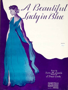 1942 Sheet Music A Beautiful Lady in Blue Sam M. Lewis J. Fred Coots ZSM4