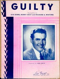 1946 Sheet Music Guilt Jack Smith Sydney Leff Gus Kahn Harry Akst Leo ZSM4