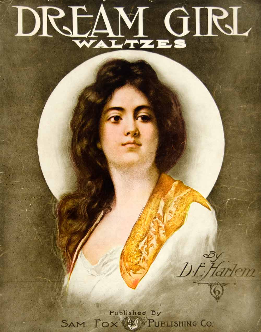 1906 Sheet Music Dream Girl Waltzes D. E. Harlem Sam Fox Publishing ZSM5