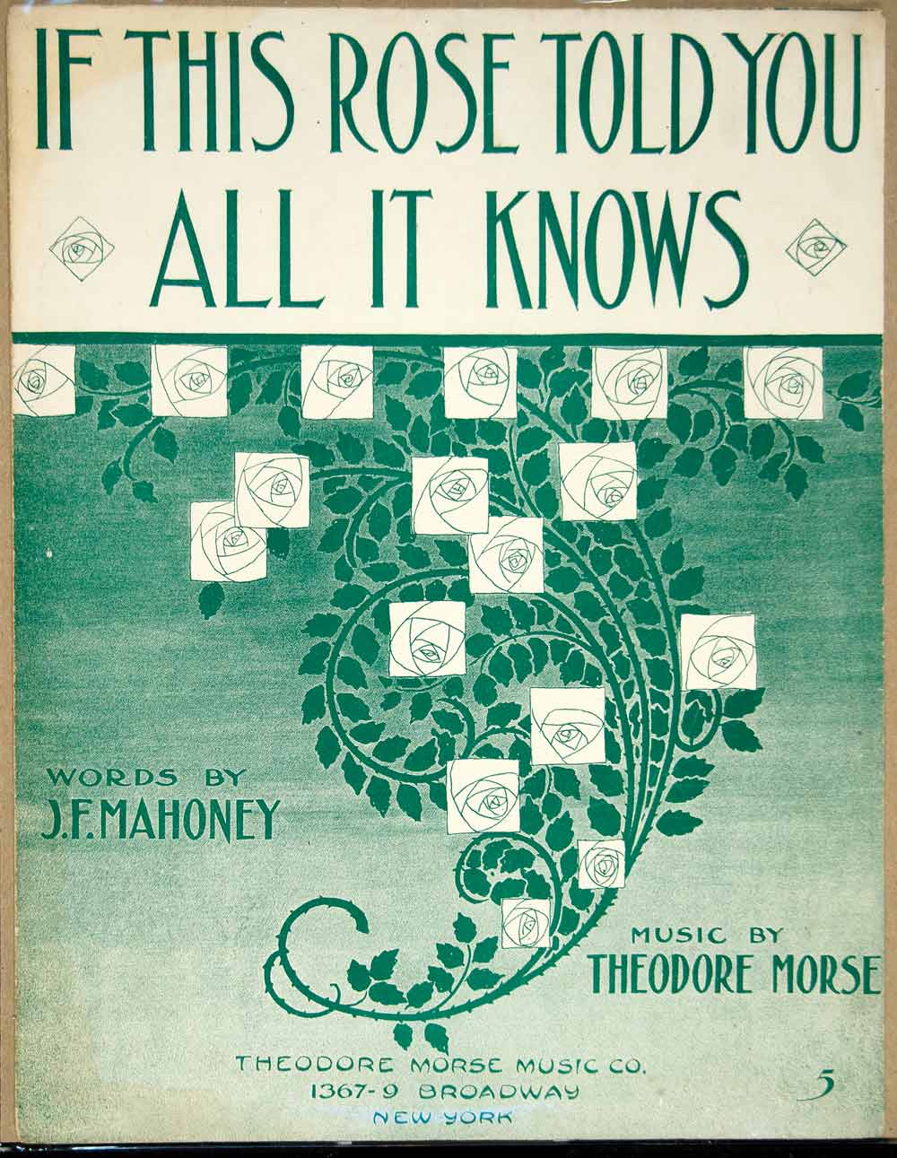 1910 Sheet Music If This Rose Told You All It Knows Theodore Morse Jack ZSM6