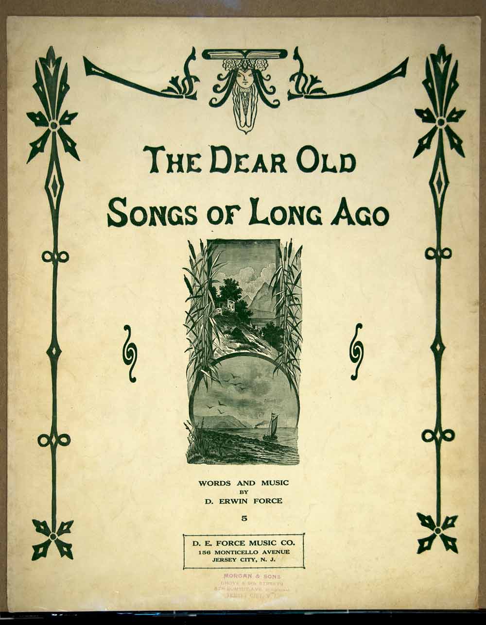 1913 Sheet Music Dear Old Songs of Long Ago Large Format Song D. Erwin ZSM6