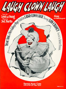 1928 Sheet Music Laugh Clown Laugh Lon Chaney Silent Film MGM Theme Song ZSM8