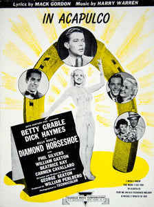 1945 Sheet Music In Acapulco Diamond Horseshoe Movie Song Betty Grable Film ZSM8