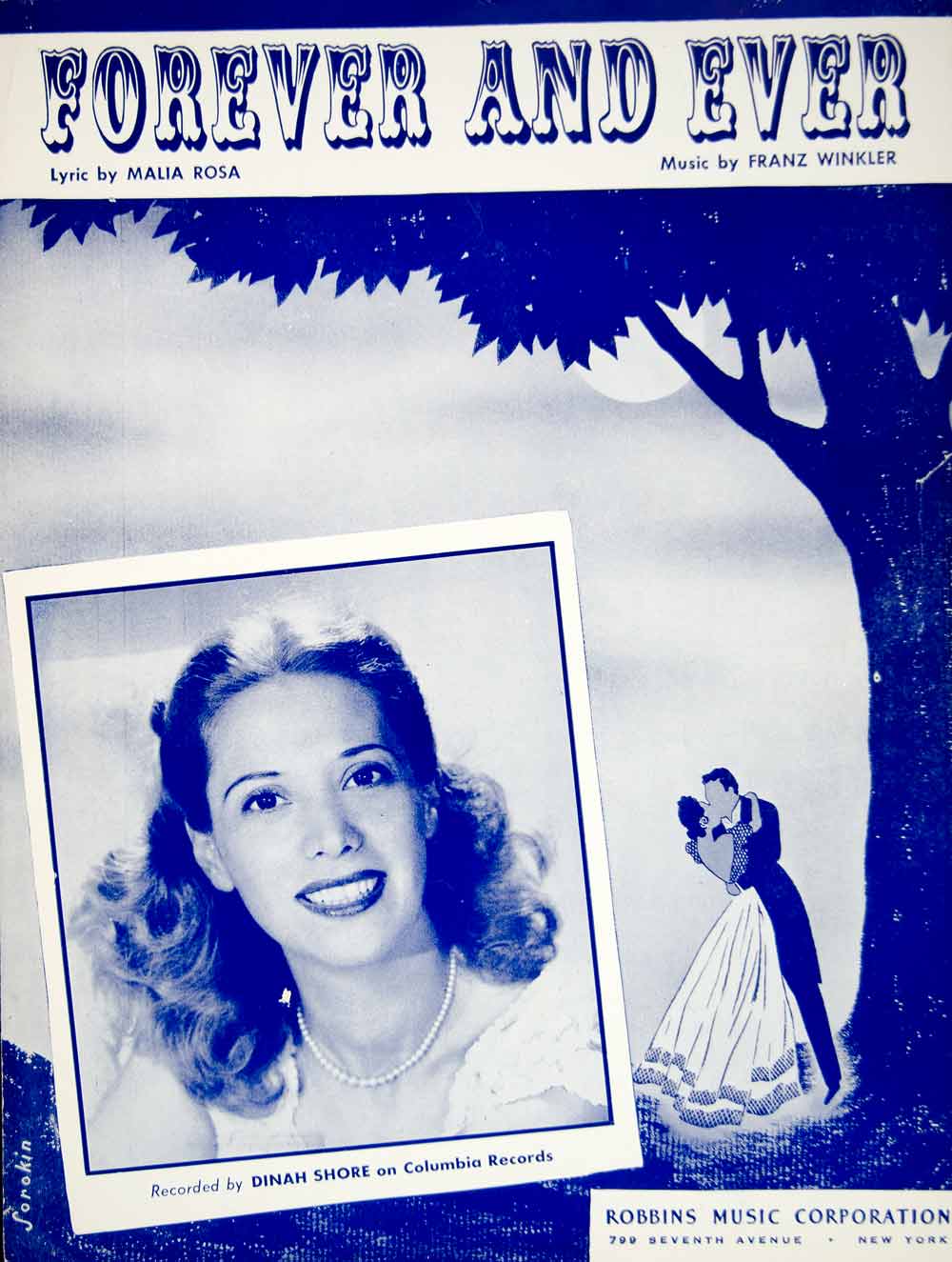 1948 Sheet Music Forever and Ever Dinah Shore Song Malia Rosa Franz Winkler ZSM9