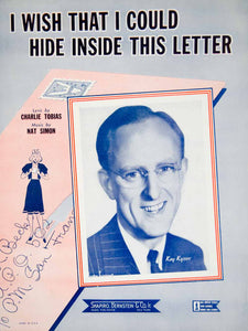 1943 Sheet Music I Wish That I Could Hide Inside This Letter Kay Keyser ZSM9