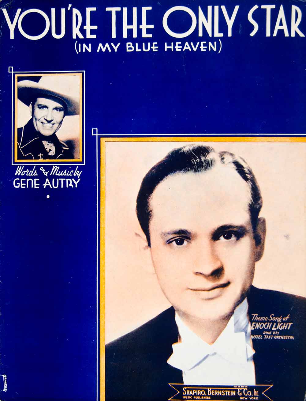 1938 Sheet Music You're the Only Star Gene Autry Song Words Enoch Light ZSM9