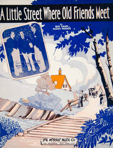 1932 Sheet Music A Little Street Where Old Friends Meet Cliff Miska Art ZSM9